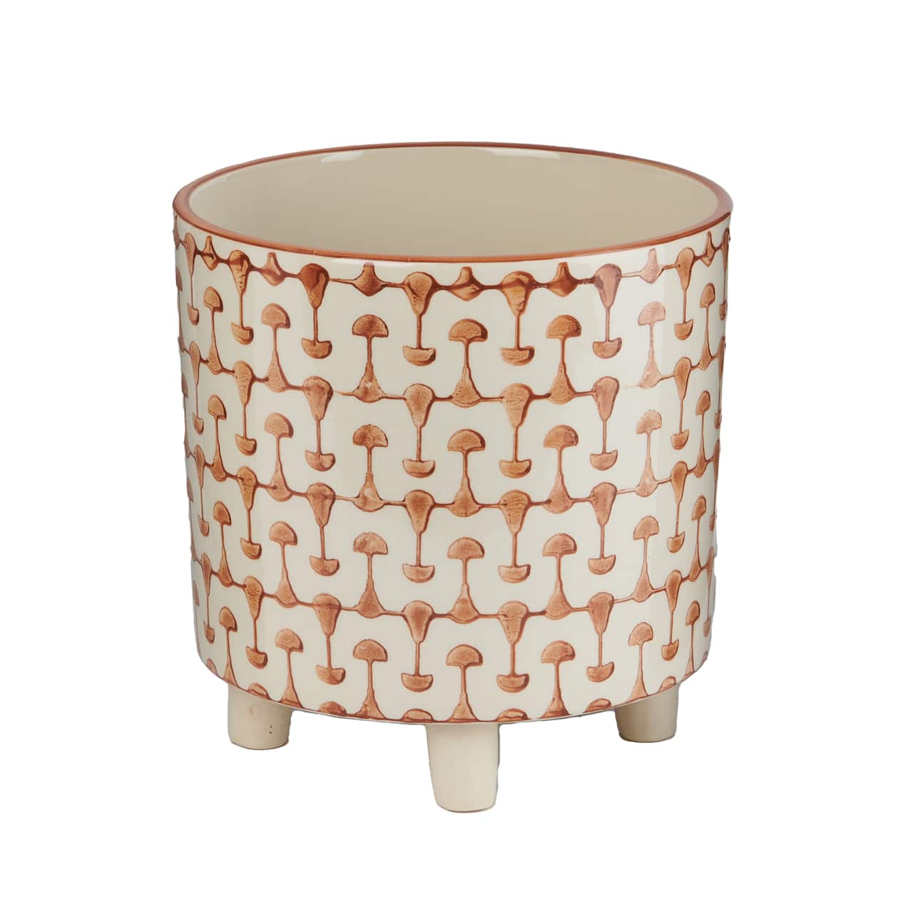 Hello Honey® 8" Footed Stoneware Planter with Abstract Print